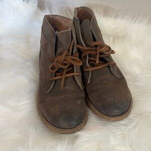 Brown Lace-Up Ankle Boots